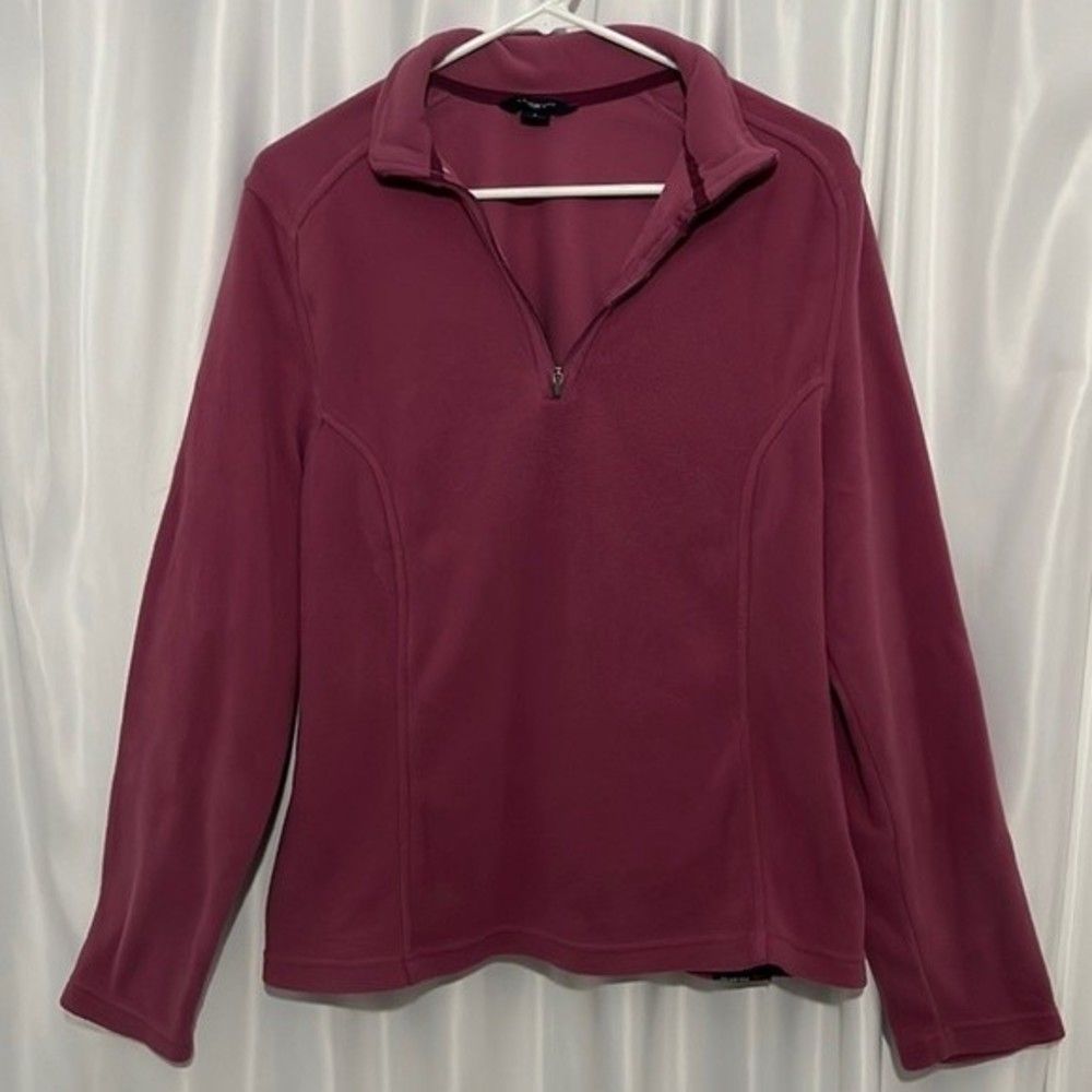 Lands End Fleece Pull Over Polartec Aircore 200  Mauve / Pink size Large 14 / 16
